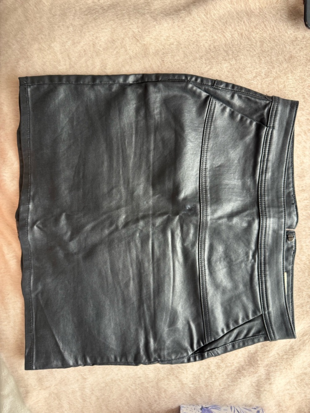 Esprit Black Faux Leather Midi Skirt